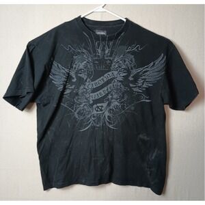 Champs Y2K‎ Carolina Tar Heels Graphic T-Shirt XXL Cotton Black Short Sleeve